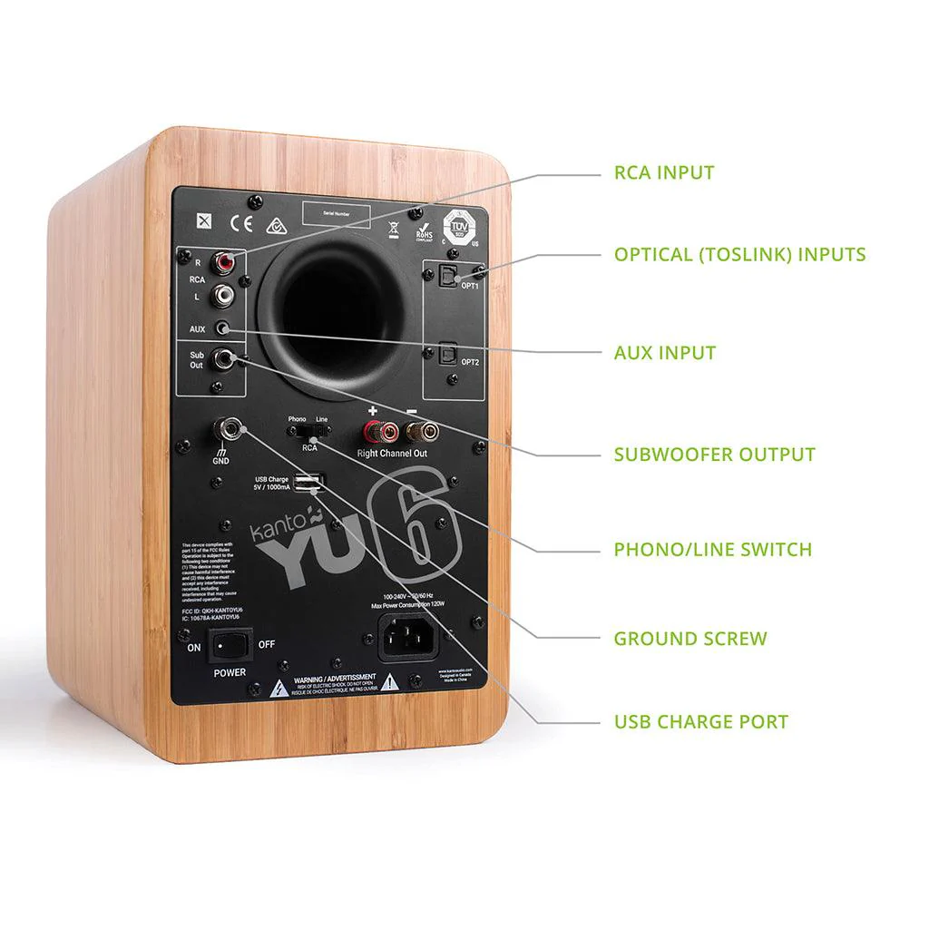 Kanto YU6 Powered Bookshelf Speakers - Image 5